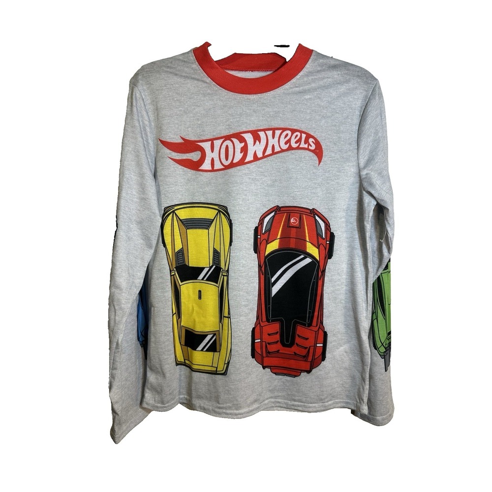 hot wheels boys sleepwear set long sleeve pants size large 10-12